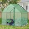 Green PE-Coated Metal Walk-In Warm Greenhouse with Roll-Up Door and Ventilation